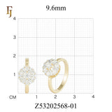 Floral CZ Cluster Ring with Gold Plating and Silver Accents | Elegant Cocktail Ring | FJ Fallon Jewelry