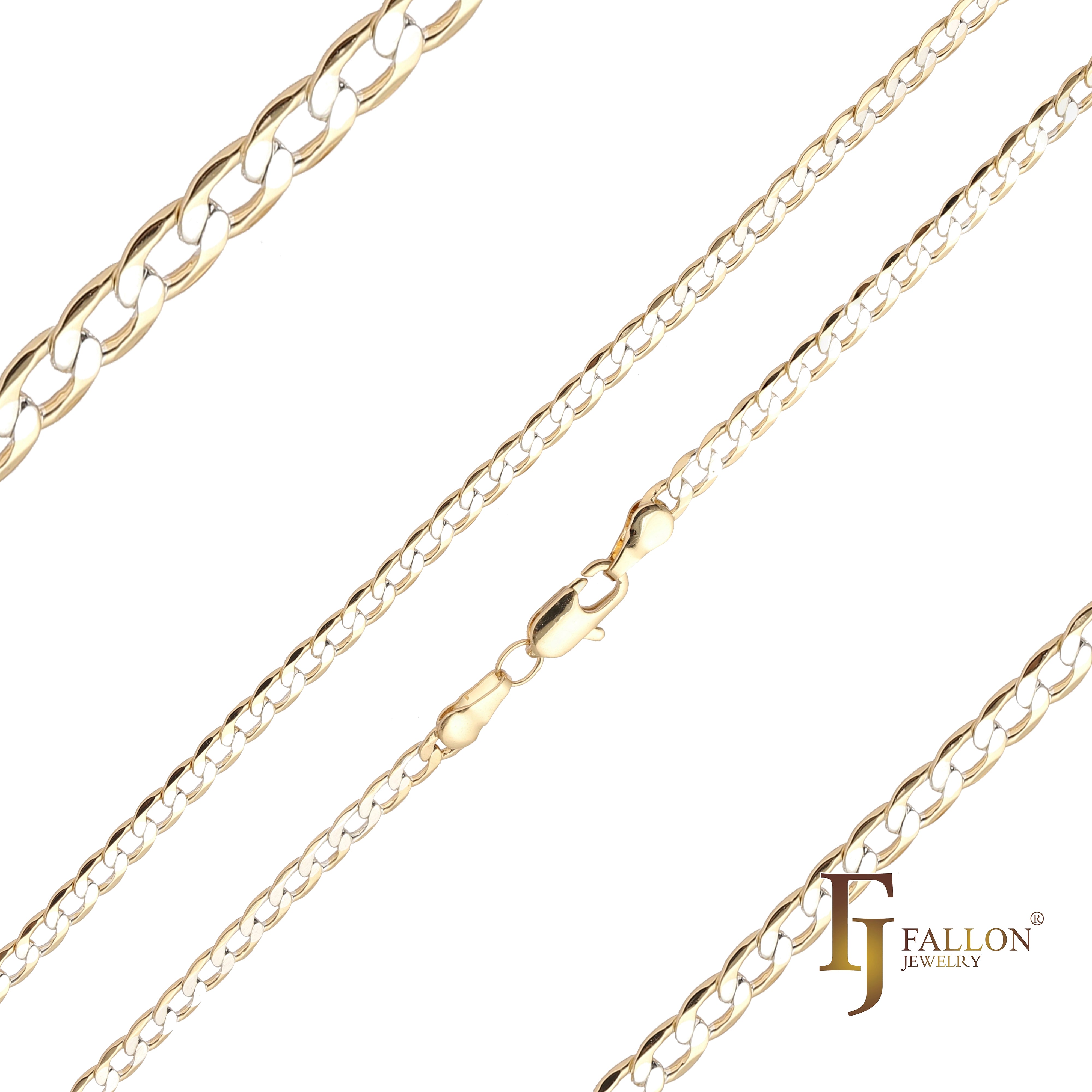 🔥 Classic Curb link chains plated in 14K Gold two tone