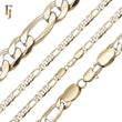 Classic Figaro Chain Necklace Thin 2mm-5mm 14K Gold two tone Plated Wholesale Copper Hypoallergenic Fashion Jewelry Manufacturer FJ Jewelry