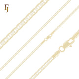 Round Mariner rod link hammered chains plated in 14K Gold, two tone