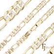 .Figaro link ripple hammered chains plated in 14K Gold, Rose Gold, two tone