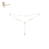 Italian Virgin of Guadalupe Catholic Rosary Necklace (Filigree Lantern Beads) plated in 14K Gold two tone