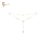 Italian Virgin of Guadalupe Catholic Rosary Necklace (Filigree Lantern Beads) plated in 14K Gold two tone