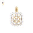 Cluster white Czs mesh Filigree 14K Gold two tone Fashion Pendant