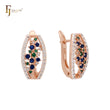 Constellation Sky of stars of colorful CZs Rose Gold two tone Clip-On Earrings