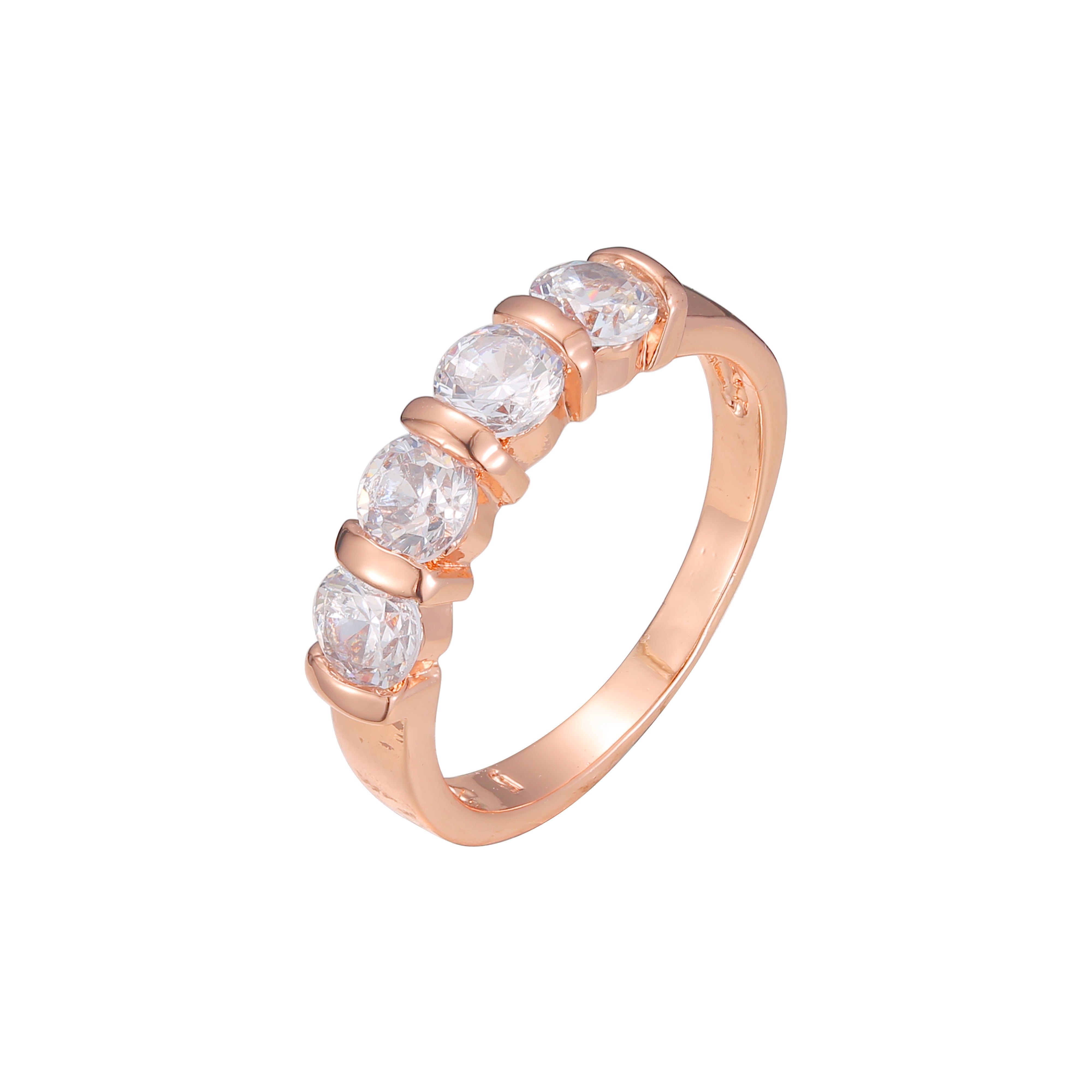 Big Cluster White CZs 14K Gold Wedding Set Rings