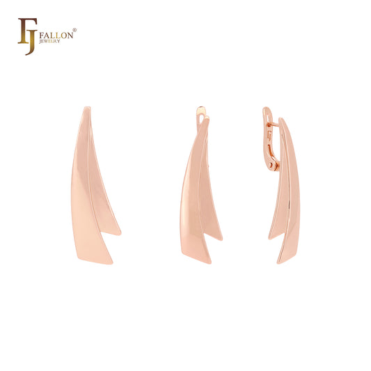 Gebogener Pfeil nach oben im minimalistischen Design Roségold-Set mit Anhänger