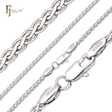 Cadenas brillantes de trigo Spiga chapadas en oro blanco, oro de 14 quilates, oro rosa, dos tonos