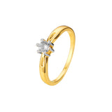Classic Silver Solitaire Ring with Round White CZ in Six-Prong Setting – FJ Jewelry