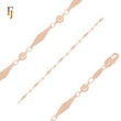 Long Rhombus Leaves Fancy Link Rose Gold Bracelets
