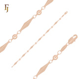 Long Rhombus Leaves Fancy Link Rose Gold Bracelets