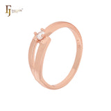 Geometrische gedrehte Band Rose Gold Mode Ringe