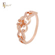 Cluster weiße CZs Tropfen Blume Rose Gold Mode Ringe