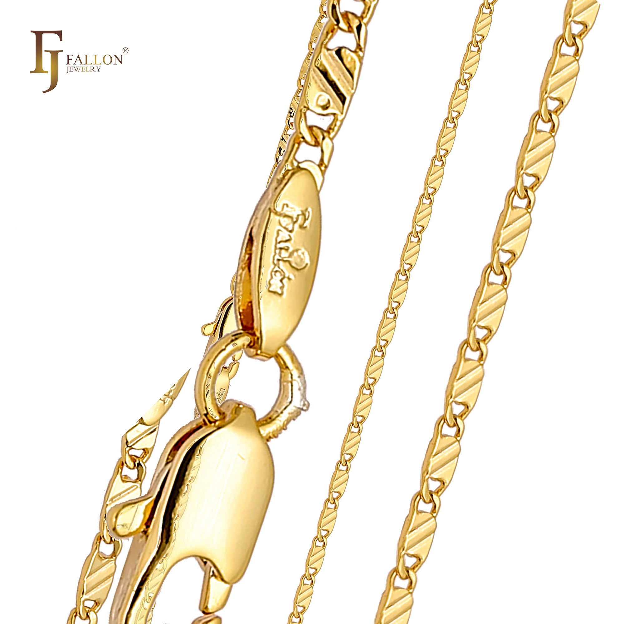 Solid snail link hammered chains plated in 14K Gold, Rose Gold, two tone, white gold