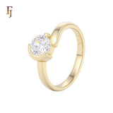 White CZs 14K Gold Wedding Set Rings