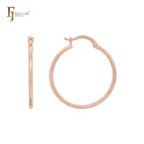 Textured Rope 14K Gold, Rose Gold, White Gold Hoop Earrings