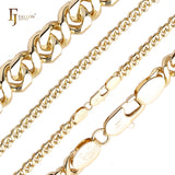 .Classic Infinity 8 link chains plated in White Gold, 14K Gold, Rose Gold, two tone