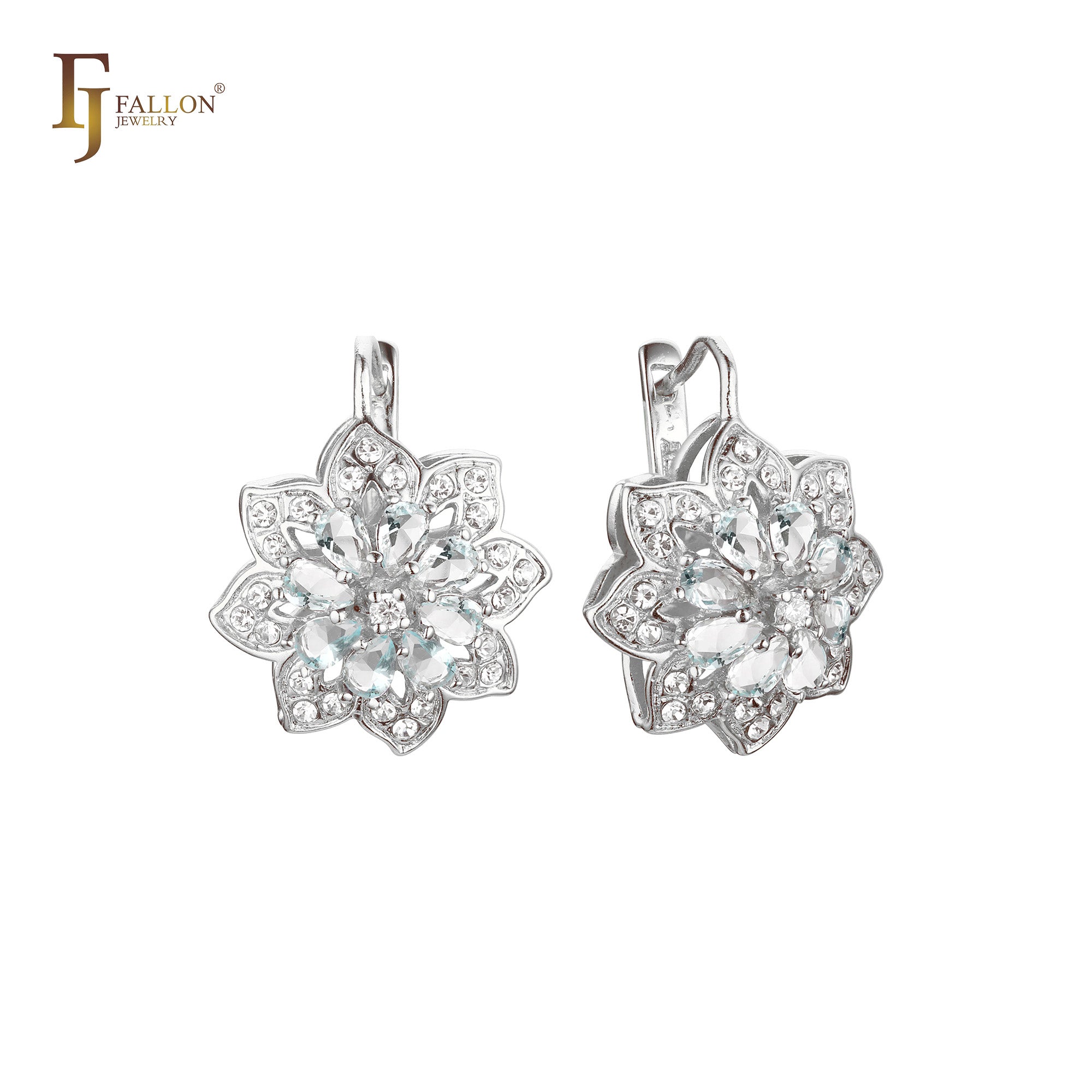 Cluster-Ohrringe mit Sonnenblumenbl¨¹ten in den Farben 14 Karat Gold, Wei?gold und Ros¨¦gold