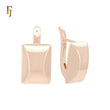 Rectangular Beads Geometric Rose Gold Russian Lock Earrings