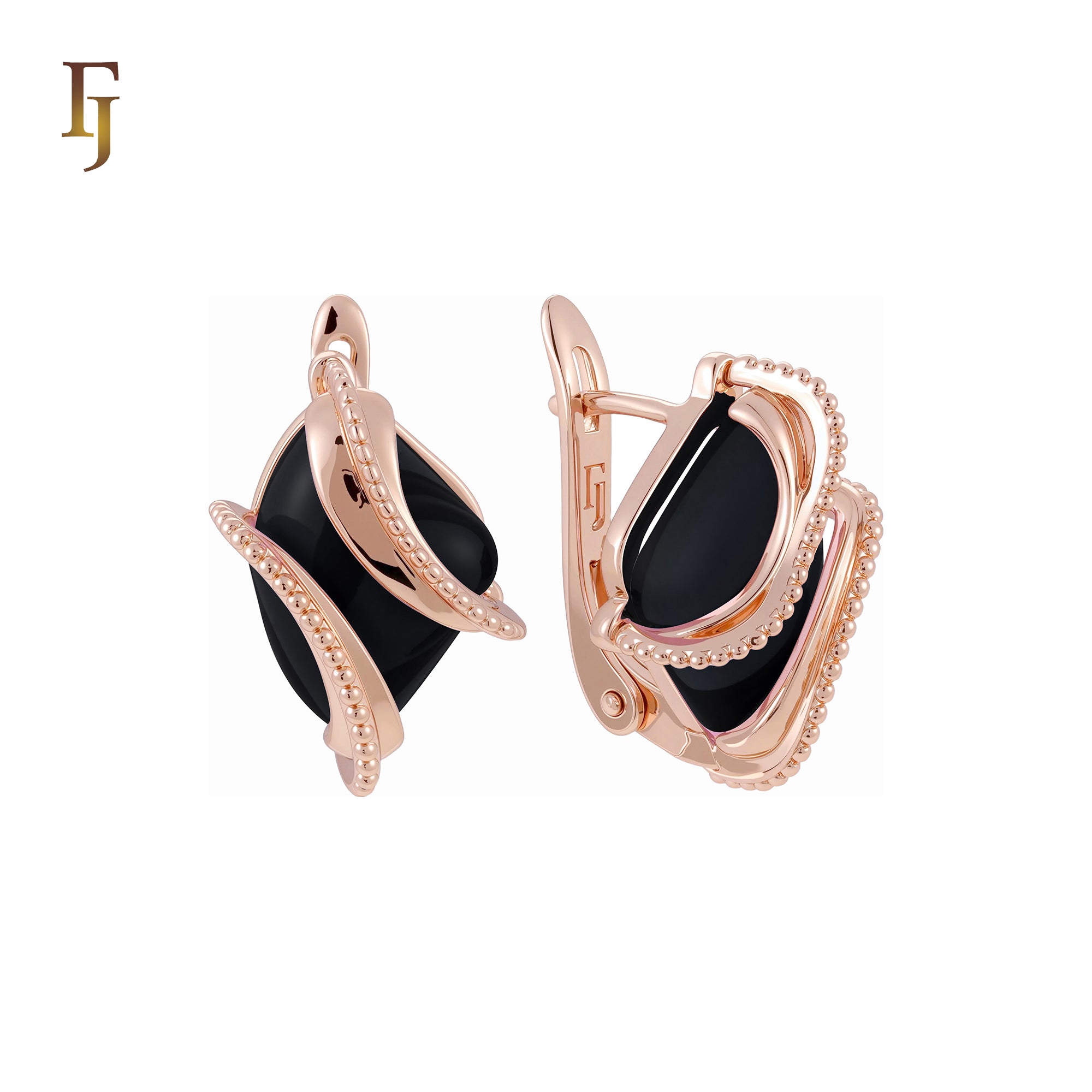 🔥 Double Ribbons clawed elegant Solitaire Colorful CZ Rose Gold Russian Lock Earrings