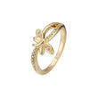 14K Gold dragonfly rings paving