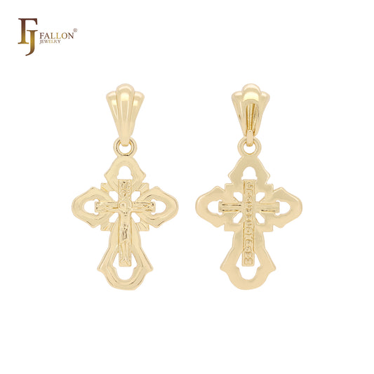 Crucifix 14K Gold, Rose Gold Jesus Cross pendant