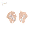 Overlapping rose petals Rose Gold two tone Russian Lock Earrings