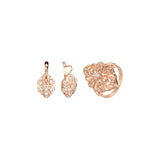 Rose Gold solitaire triangular CZ set