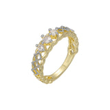 Side stone rings in 18K Gold, 14K Gold, Rose Gold, two tone plating colors
