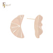 Half leave shaped 14K Gold, Rose Gold, White Gold Stud Earrings