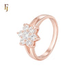 FLower of clusterwhite CZs Rose Gold Fashion Rings