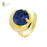 Anillos solitarios anchos en colores de baño de Oro 18K, Oro 14K, Oro Rosa