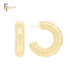 Pendientes tipo aro con forma de C de tubo redondo cuadrado mixto de talla marquesa en oro de 14 quilates, oro rosa y oro blanco.
