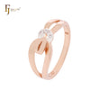 Nudo entrelazado de 8 anillos de moda bicolor de oro rosa
