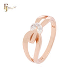 Nudo entrelazado de 8 anillos de moda bicolor de oro rosa
