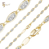 Cloud Fancy 14K 金、玫瑰金、双色椭圆形链条