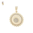 Sunflower filigree snowflake 14K Gold Pendant