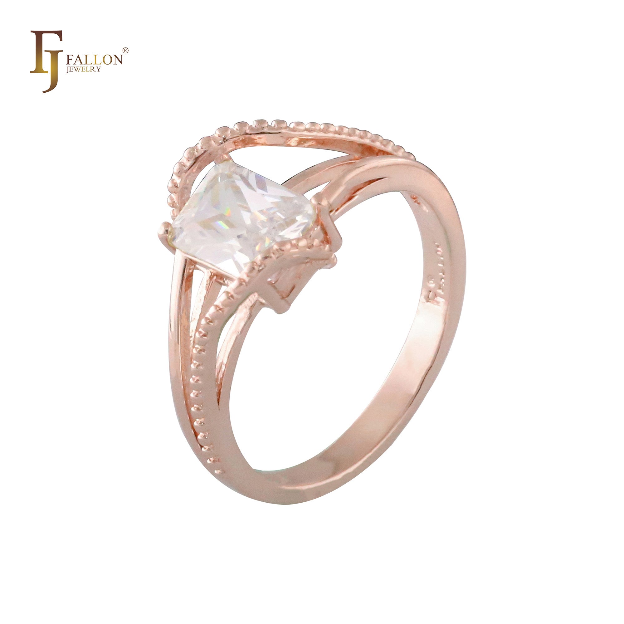 Bunte Solitärringe aus Roségold mit CZ