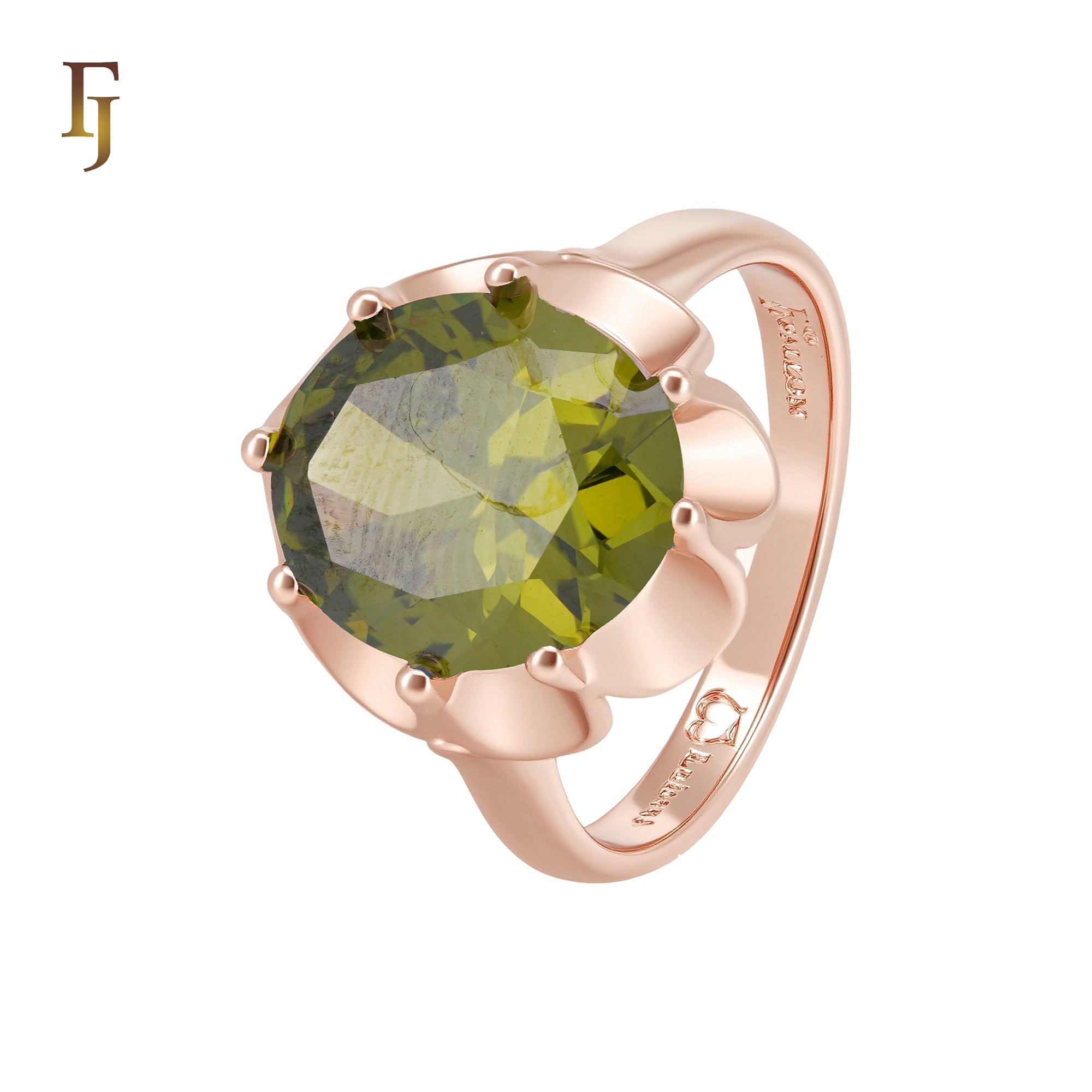 Colorful Big Rounded SOlitaire CZ Rose Gold Fashion Rings