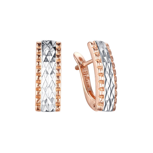 Earrings in 14K Gold, Rose Gold, two tone plating colors