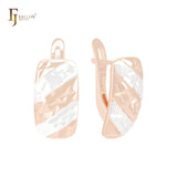 Star hammered oval cushion shaped Rose Gold two tone, 14K Gold two tone Clip-On Earrings