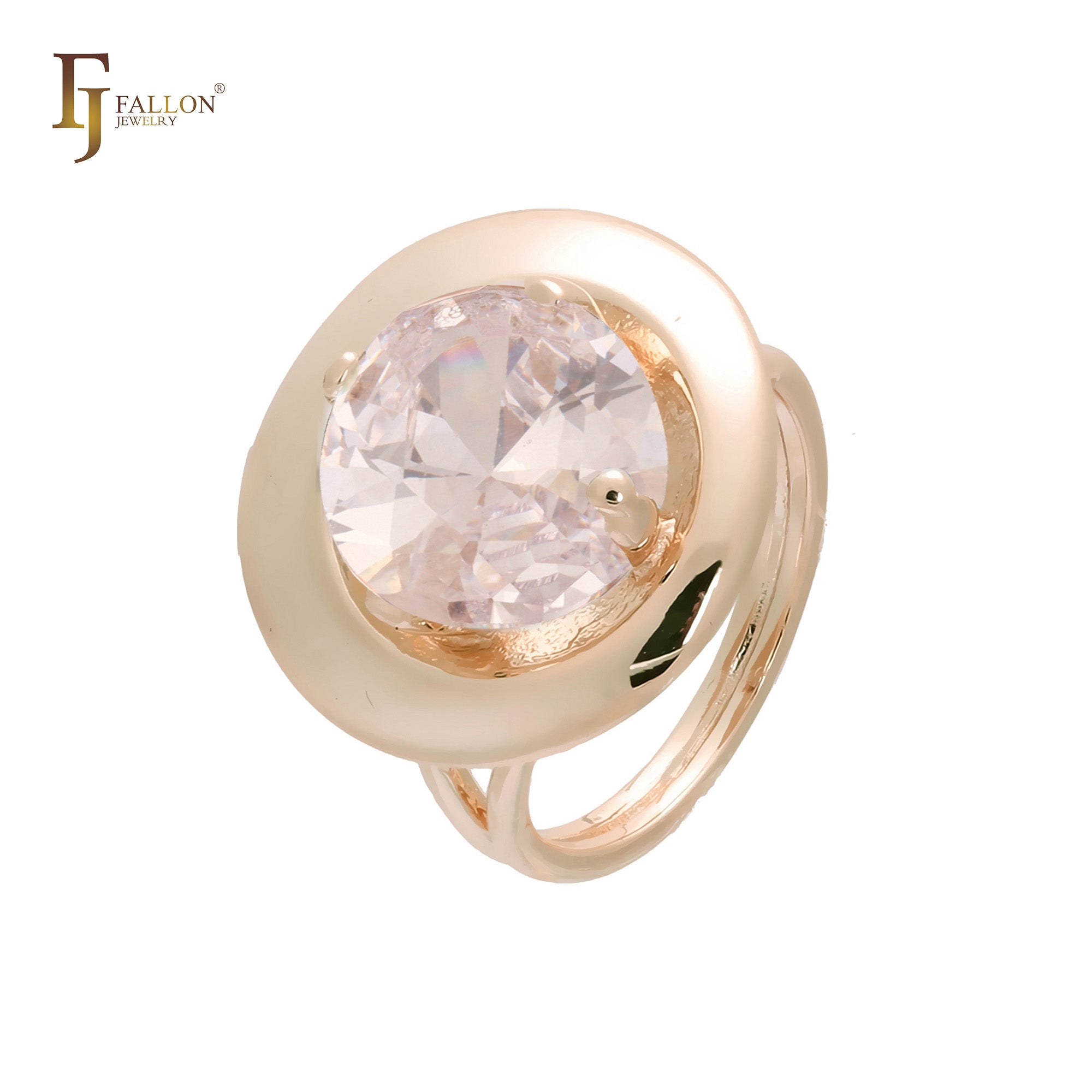Anillos solitarios anchos en colores de baño de Oro 18K, Oro 14K, Oro Rosa