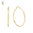 Textured Rope Rounded tube 14K Gold Hoop Earrings