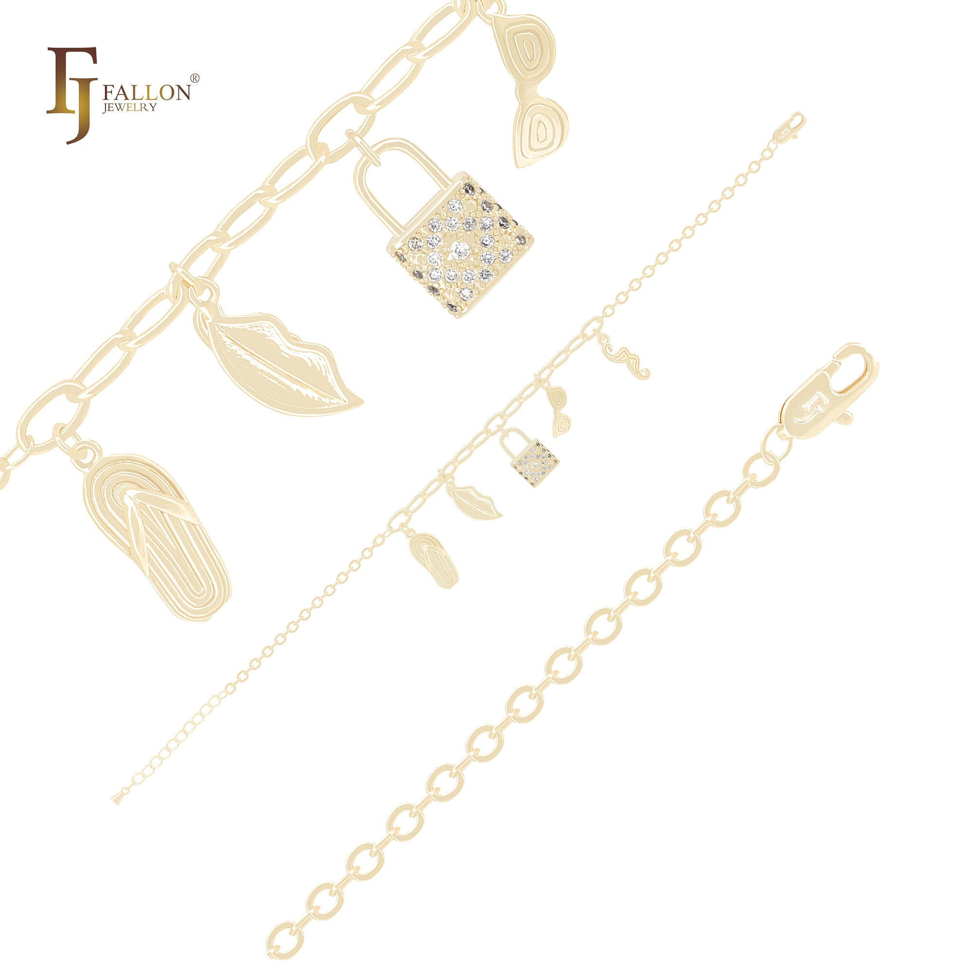 Little Charms of Decoration 14K Gold Bracelets