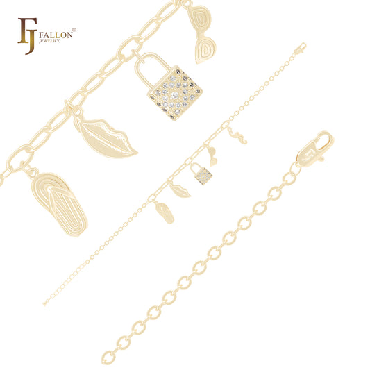 Little Charms of Decoration 14K Gold Bracelets