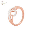 Anillos de moda de oro rosa con alambres entrelazados de circonitas blancas