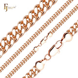 .Classic Miami Style SF [Surface Flatten] Cuban link chains plated in 14K Gold, two tone