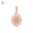 Spinning mesh flower textured Rose Gold Pendant