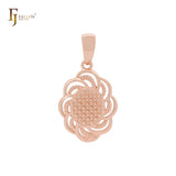 Spinning mesh flower textured Rose Gold Pendant