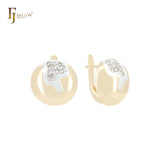 Geometric Sphere of white CZs Rose Gold, 14K Gold two tone Clip-On Earrings